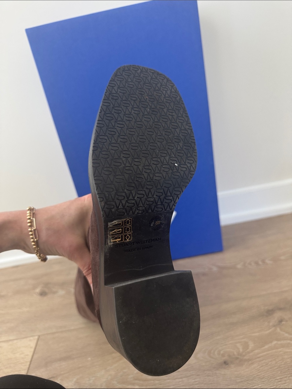 Stuart Weitzman KAIA KNEE-HIGH SUEDE HICKORY Brown Boots - Picture 10 of 12